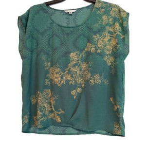 CAbi Womens Gold Emerald Tunic Size Small